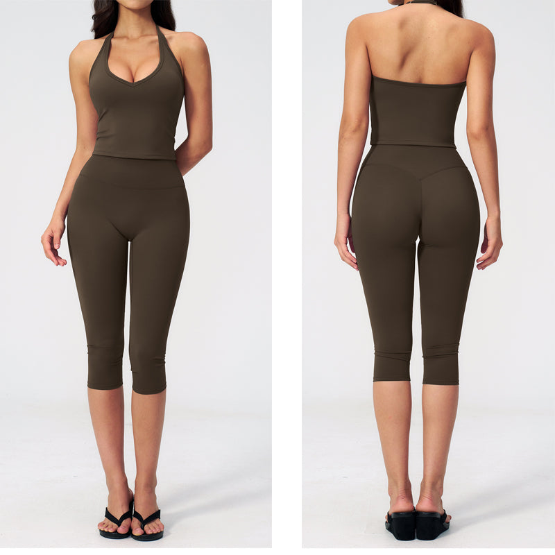Women's Sleeveless Vest & Mid-Length Shorts Set