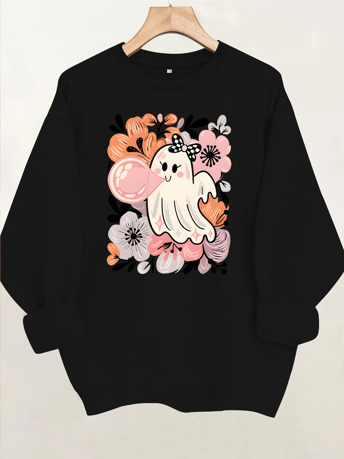 Women's Printed Lantern-Sleeve Crewneck Sweatshirt