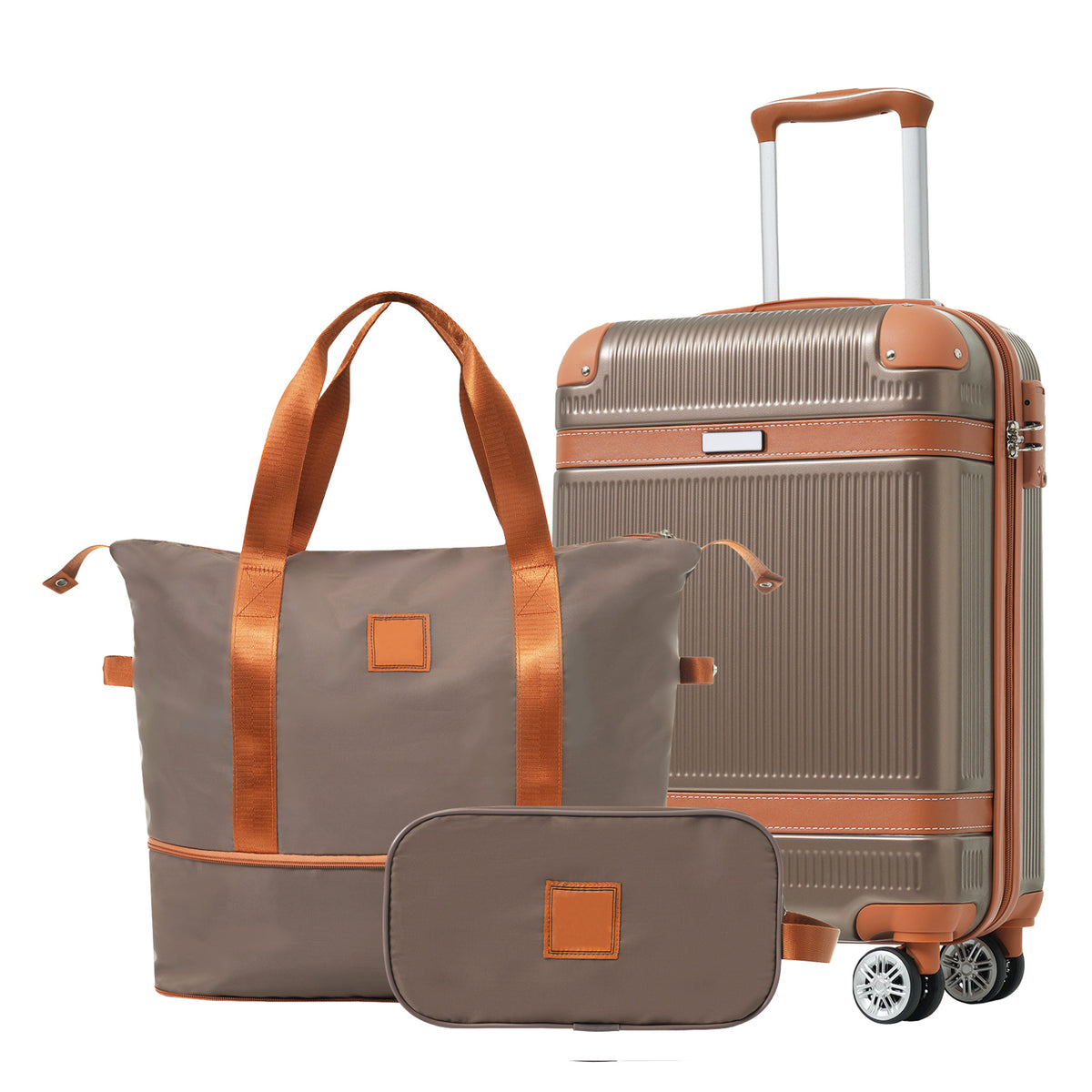 3-Piece Hardshell Spinner Luggage Set with TSA Lock – Copper