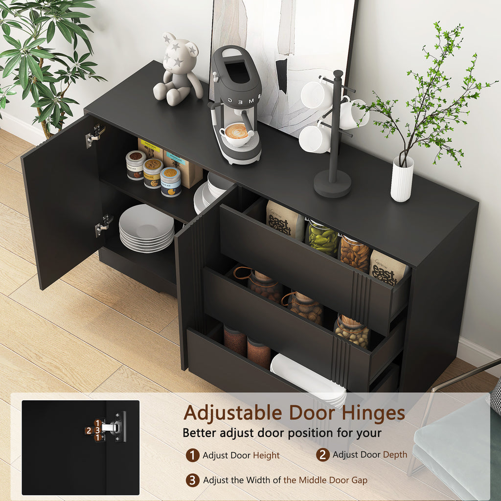 Black Kitchen Sideboard Buffet & Coffee Bar Cabinet