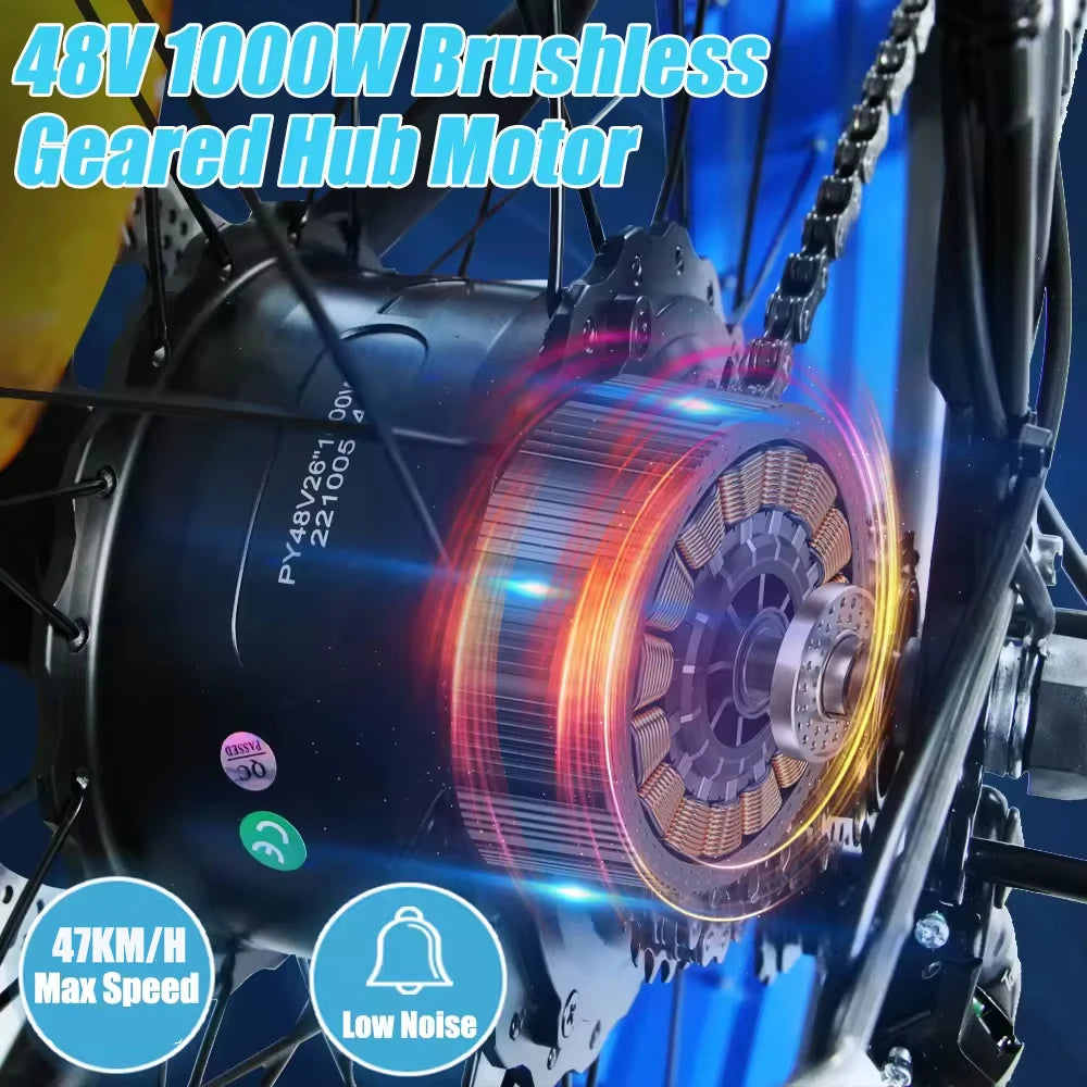 1000W 48V Electric City & Beach Cruiser Bike