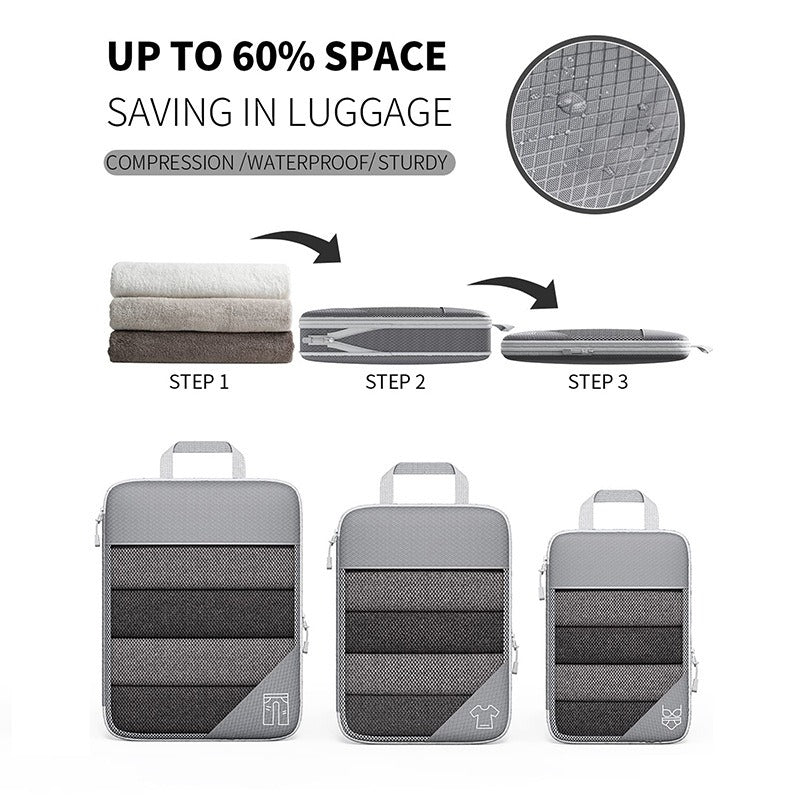 Compressible Travel Packing Organizer Set with Shoe Bag