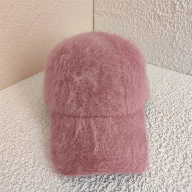 Winter soft imitation fur baseball cap women  Solid color warm baseball caps for women outdoor Casual eprolo