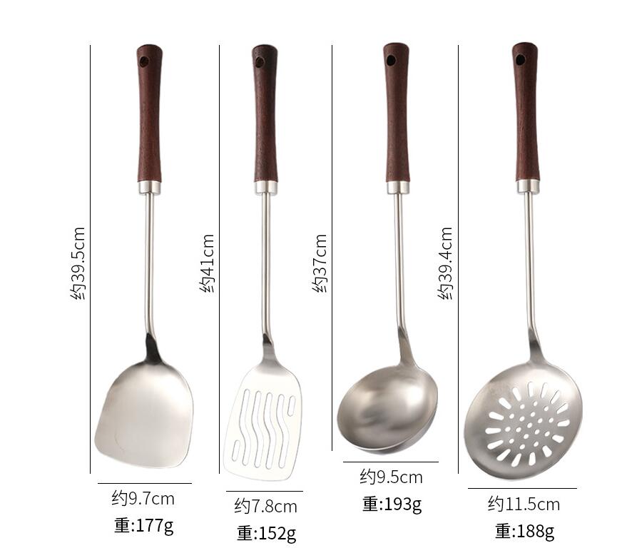 304 Stainless Steel Kitchen Utensils with Wooden Handles