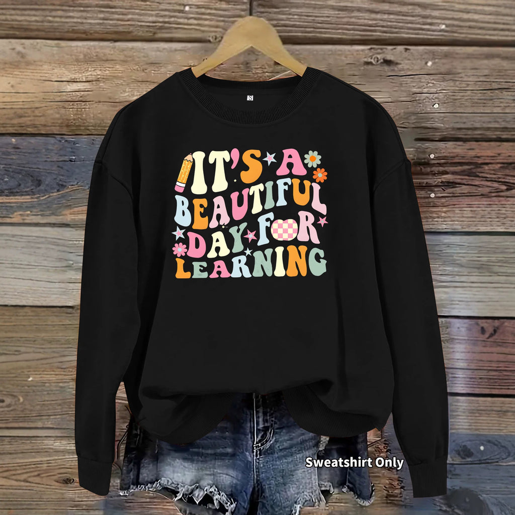 Women's Printed Lantern-Sleeve Sweatshirt