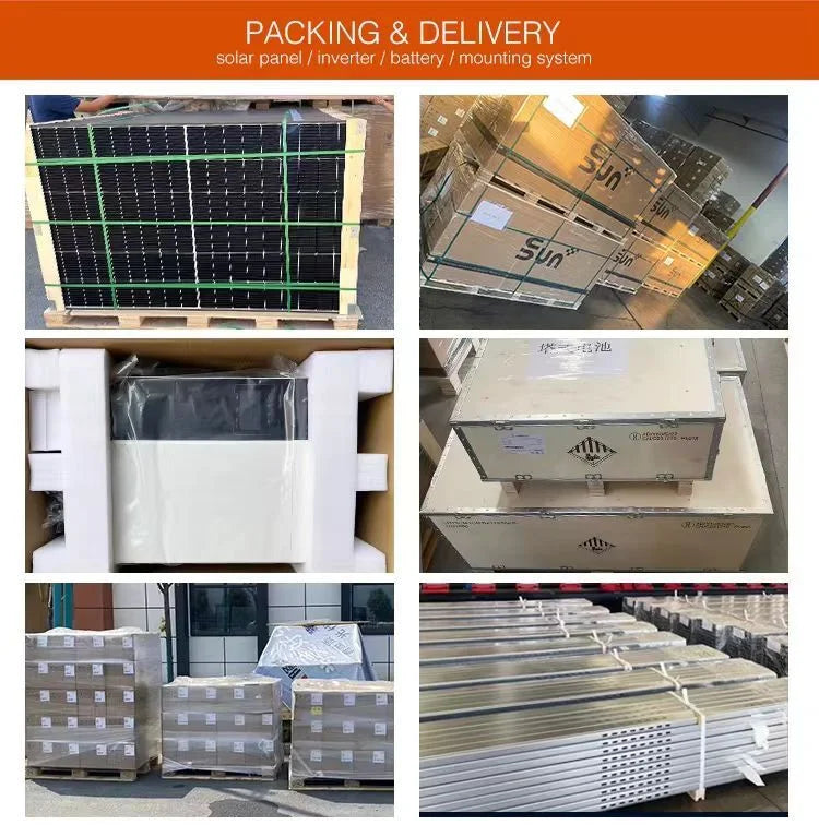 Sistema fotovoltaico solar de 6 kW con inversor y almacenamiento en baterías