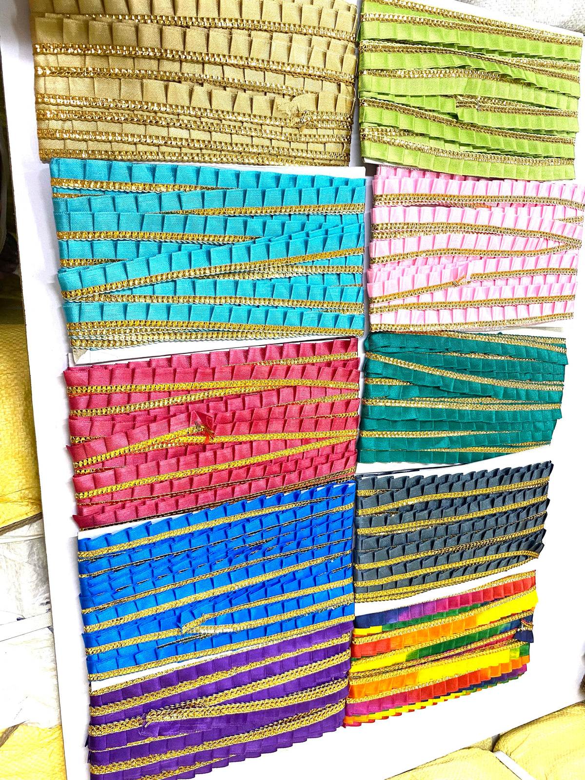 DIY Double Face Multi Color 22MM Rosette Ribbons Embroidery Lace Trim Gimp 100% Polyester for Christmas Tree Decorations