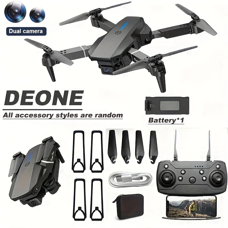 2025 Drone with Dual Cameras, No Phone Required, One-Key Takeoff and Return, Wi-Fi App Control, USB Charging