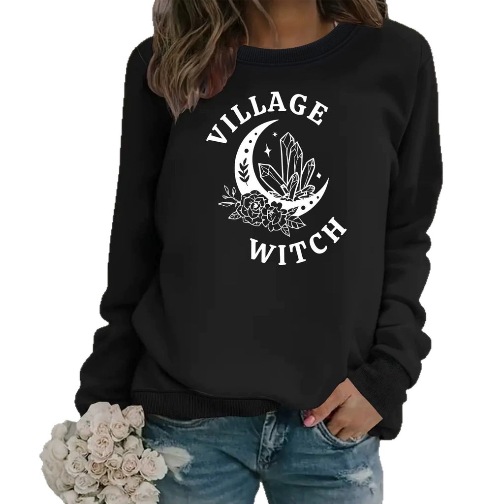 Women's Casual Printed Lantern-Sleeve Sweatshirt