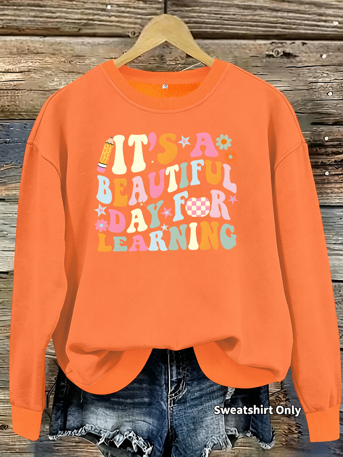 Women's Printed Lantern-Sleeve Sweatshirt
