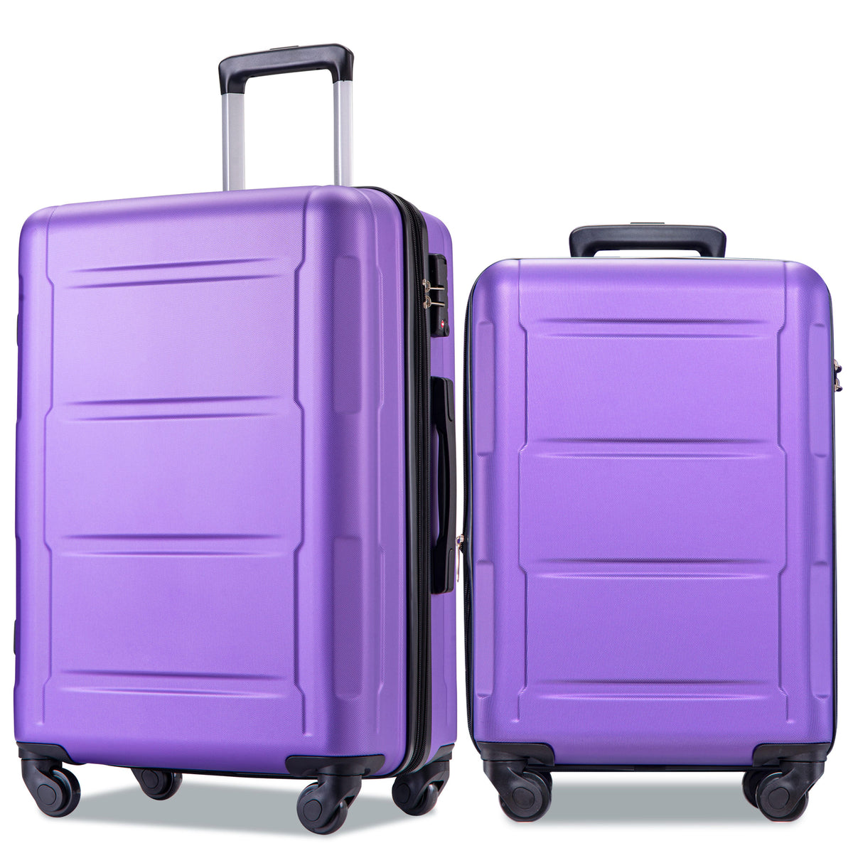 2-Piece Expandable Hardside Spinner Luggage Set with TSA Lock – Purple