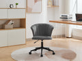 Gray & Black Velvet Swivel Office Chair