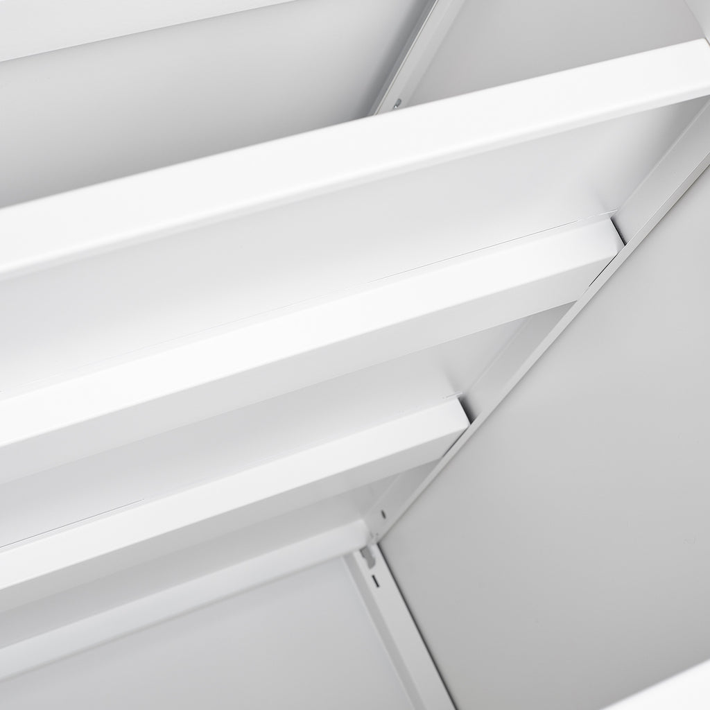 White Mobile Steel Copier Stand Cabinet