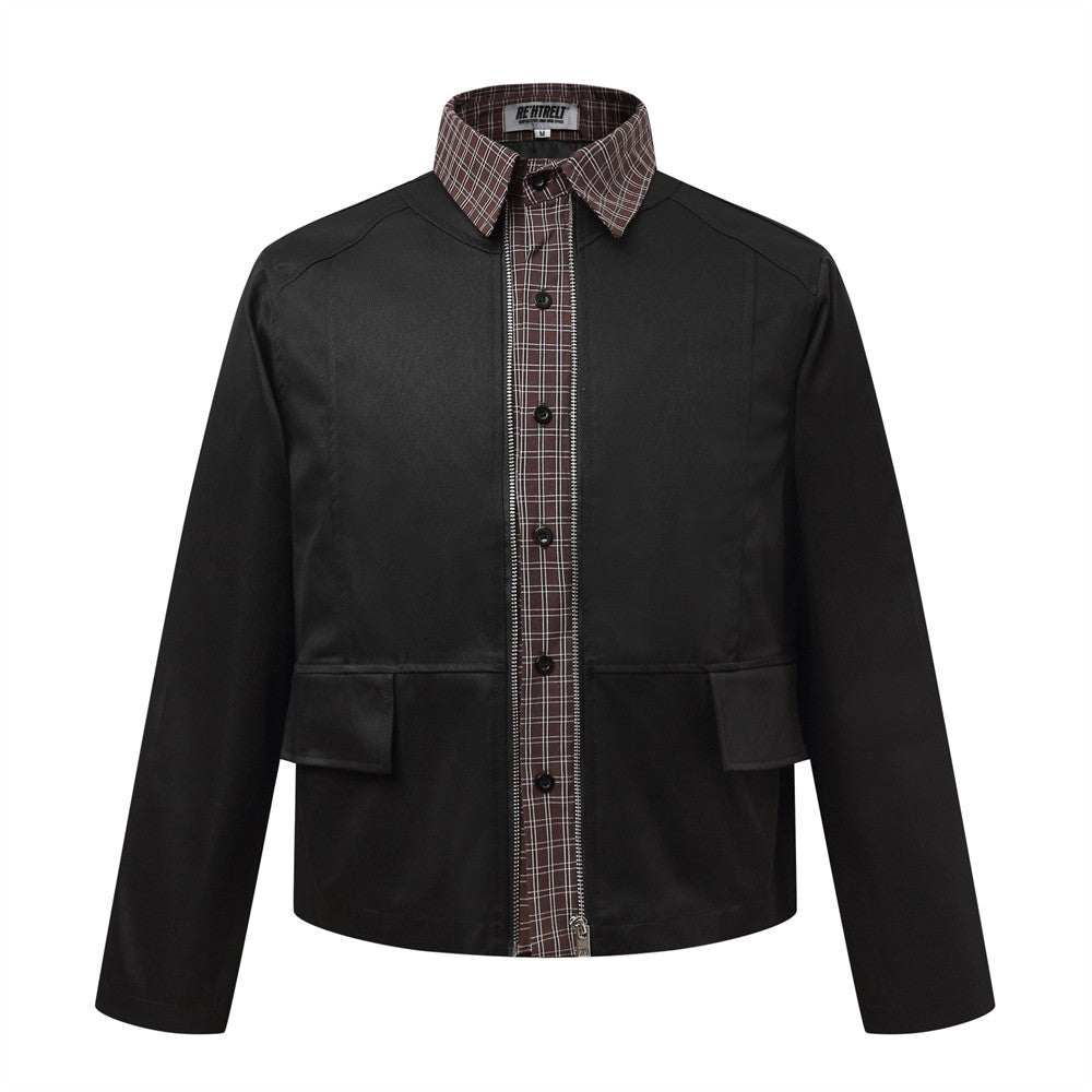Layered-Look Lapel Jacket