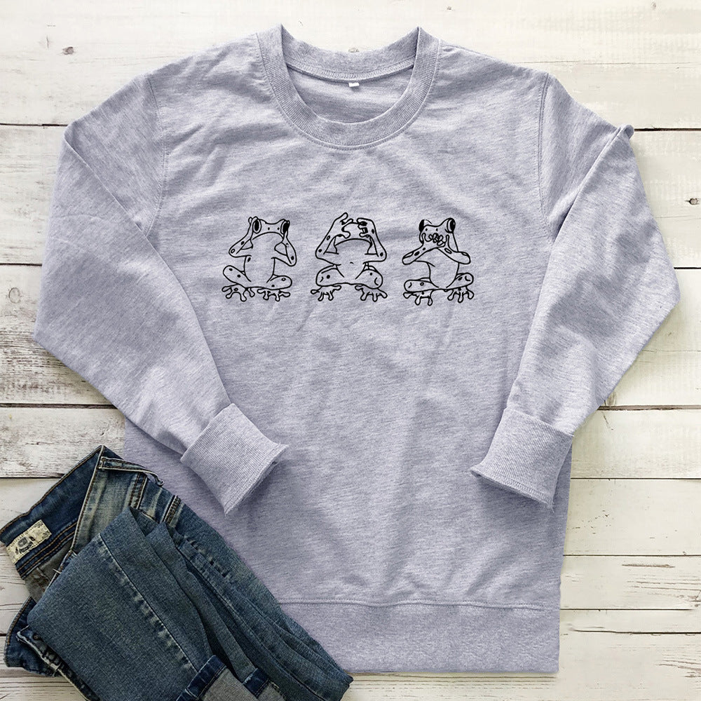 Round neck long sleeved sweatshirt
