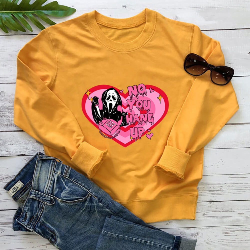 Women's Love-Print Loose Crewneck Sweatshirt