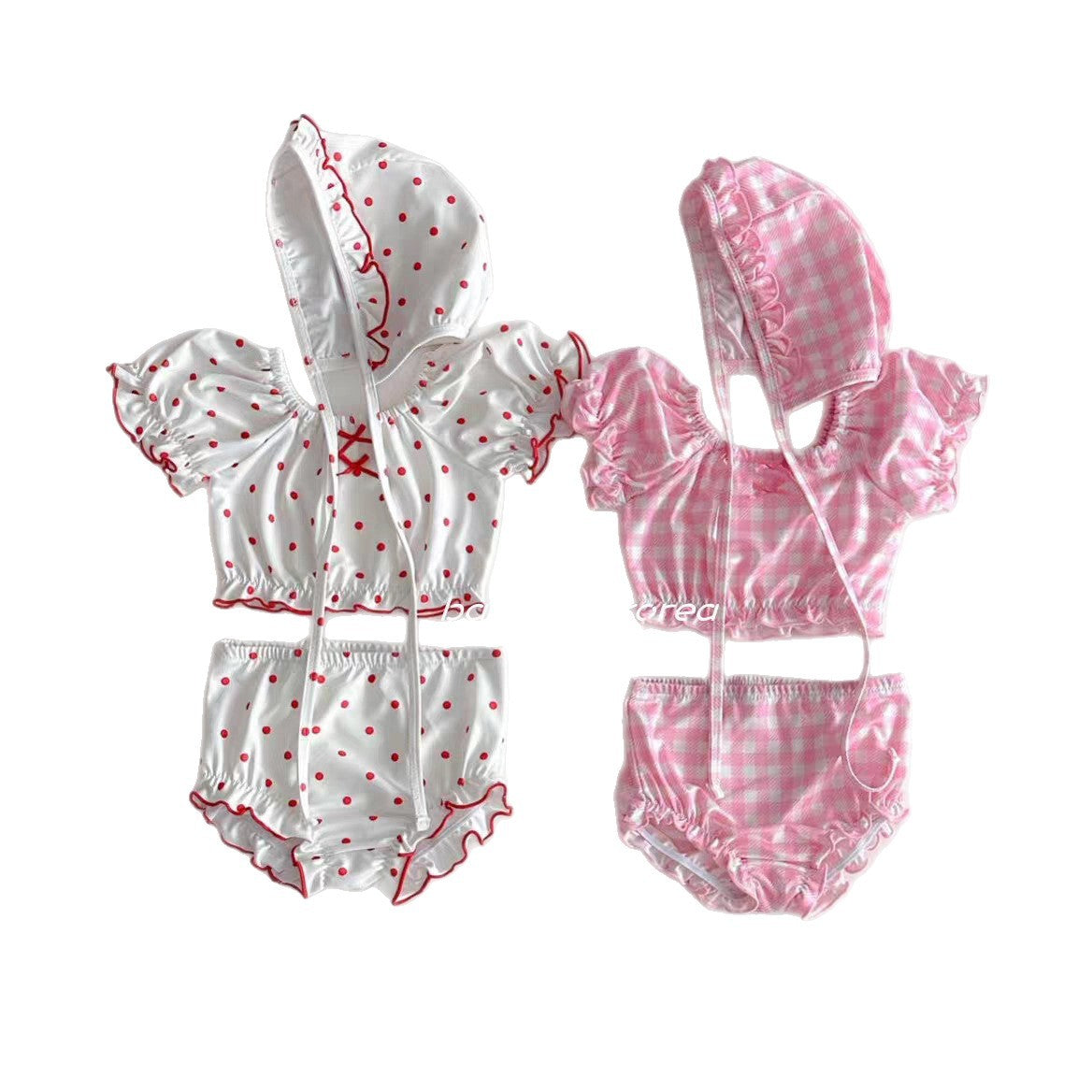 Short sleeved split swimsuit swim trunks swim caps