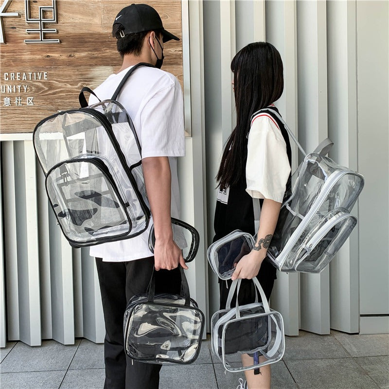 Large-Capacity Clear PVC Backpack