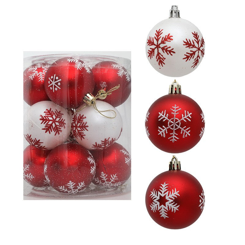 12-Piece 6 cm Snowflake Christmas Ornament Ball Set