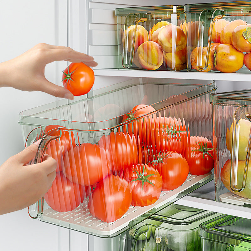 Stackable Refrigerator Food Storage Boxes with Handles