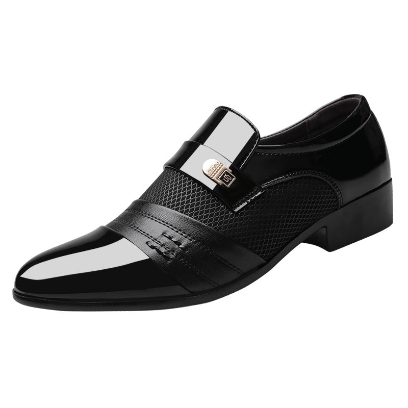 Men's Pointed-Toe PU Business Dress Shoes – Black or Brown