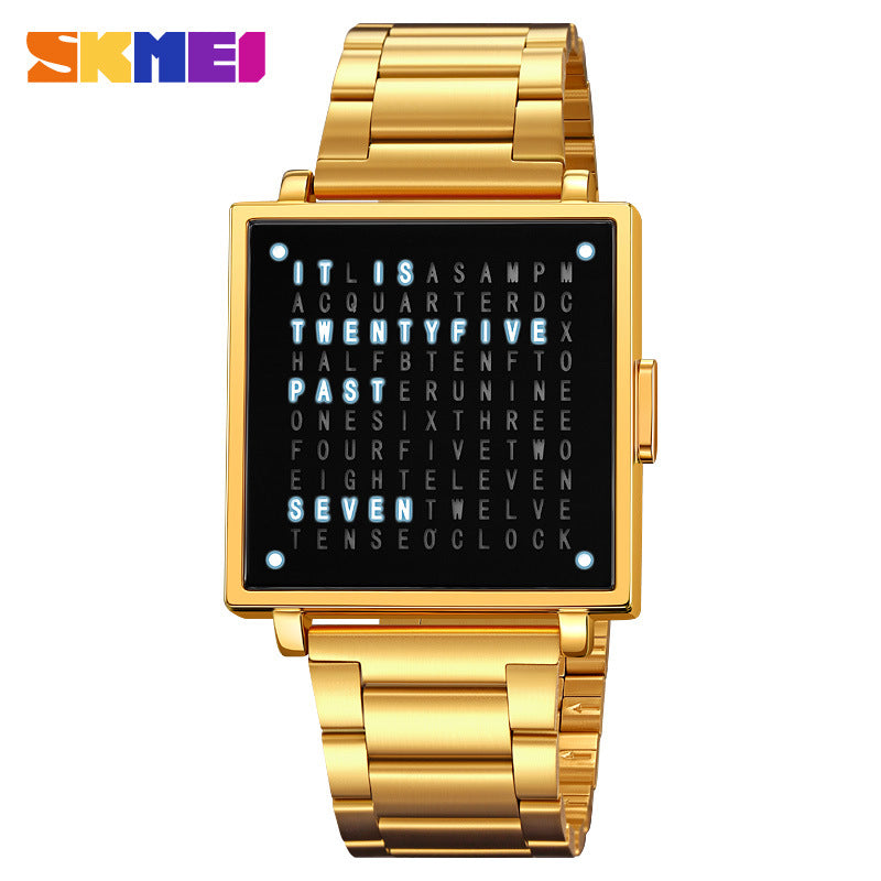 LED steel strip electronic leisure waterproof watch