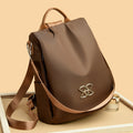Women's Contrast-Color Nylon Travel Backpack