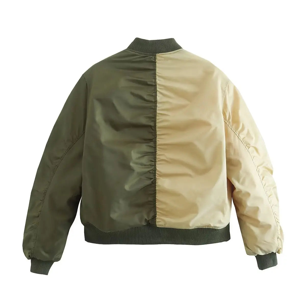 Women's Jacket Fashion Patchwork Bomber Jackets For Women Coat Autumn With Pockets Long Sleeve New in Outerwears