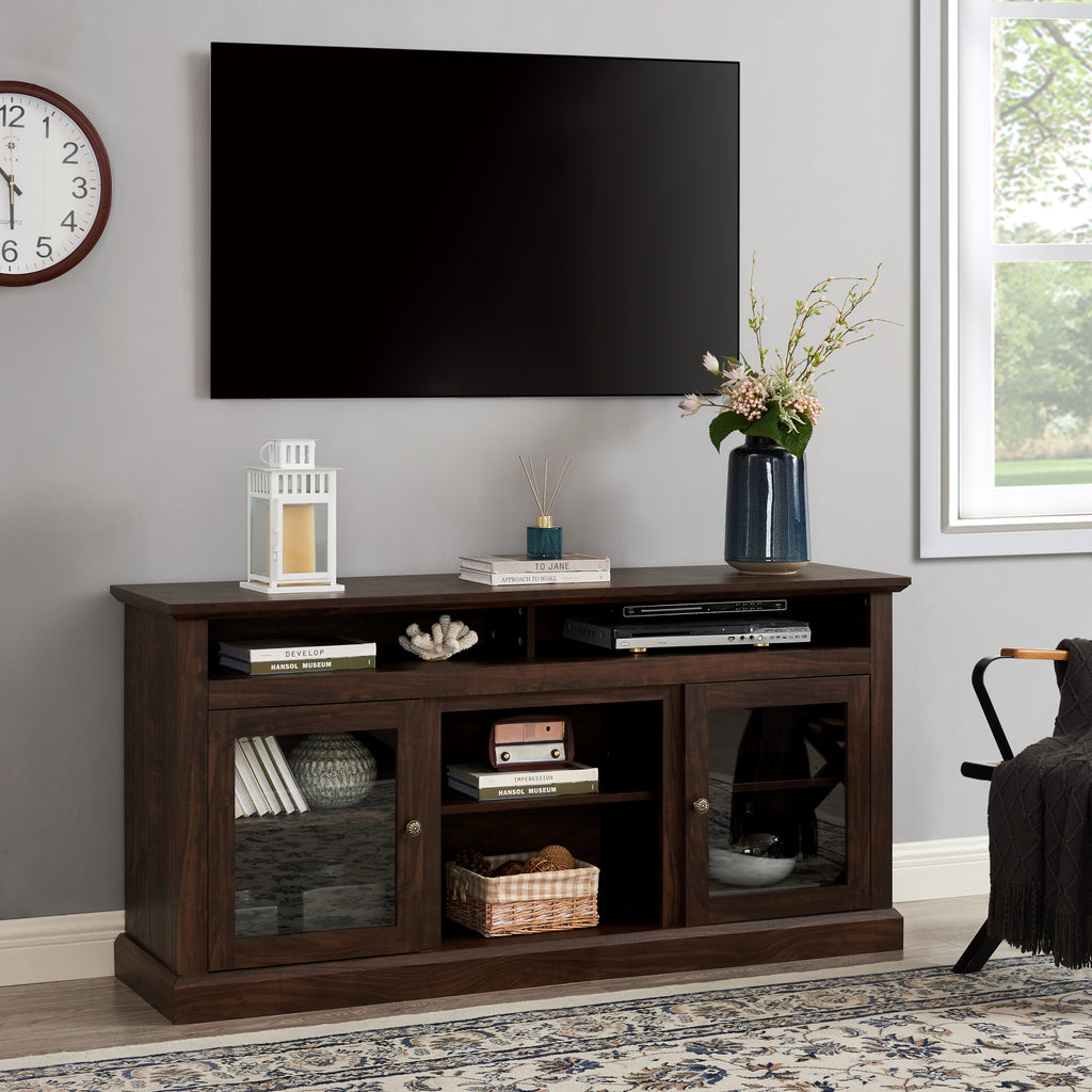 Contemporary TV Media Stand Modern Entertainment Console Brown