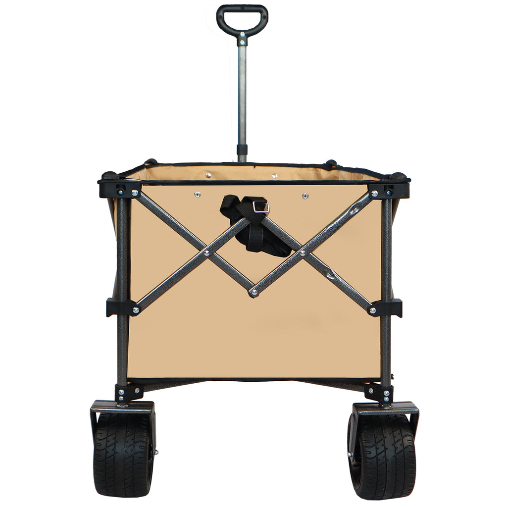 Collapsible Push-Pull Beach Wagon – Grayish Brown