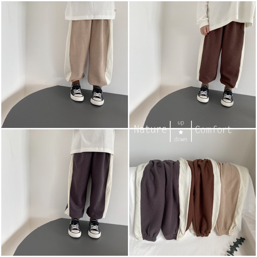 Kids' Spliced Drawstring Sports Pants
