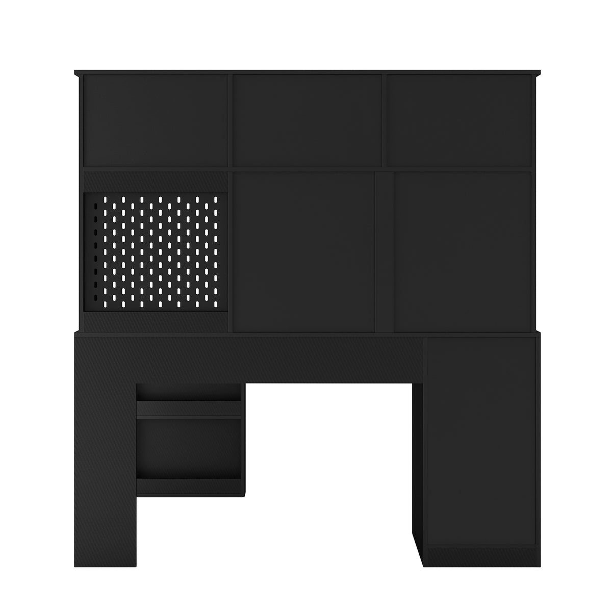 L-Shaped Desk with Drawers, Bookshelf & Charging Station