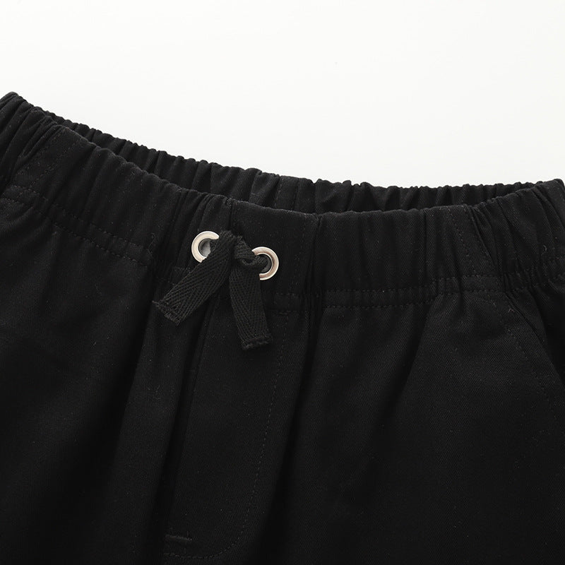 Boys' Elastic-Waist Cotton Sports Shorts