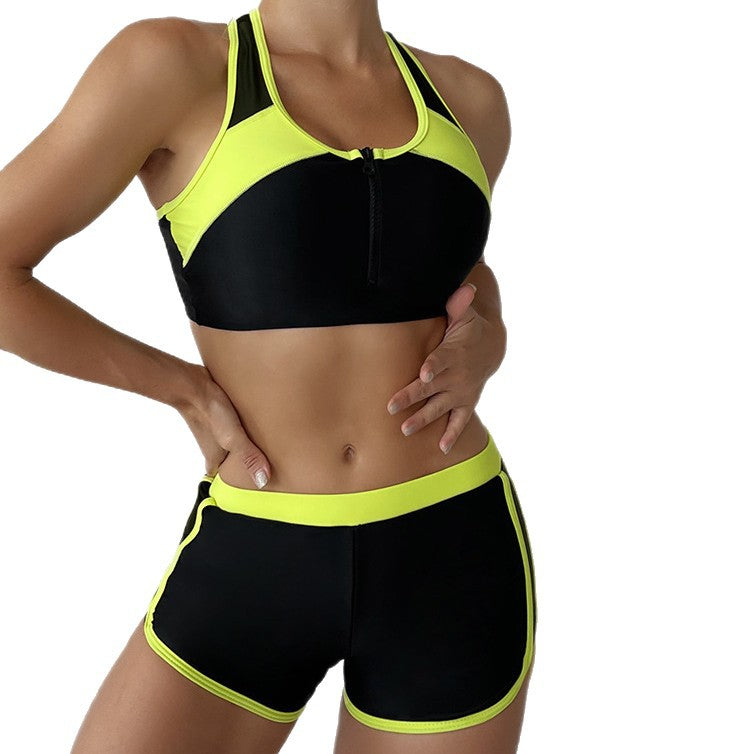 Women's Color-Block Two-Piece Sport Swimsuit