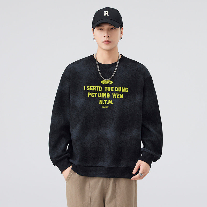 Men's Oversized Dopamine Pink Heavyweight Sweatshirt, Casual Streetwear Pullover for Fall eprolo