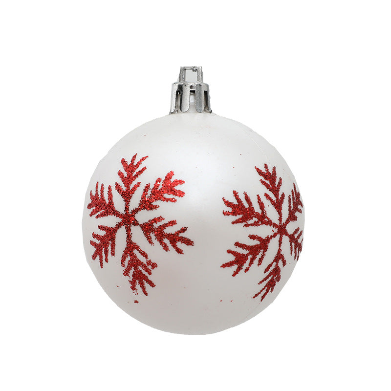 12-Piece 6 cm Snowflake Christmas Ornament Ball Set
