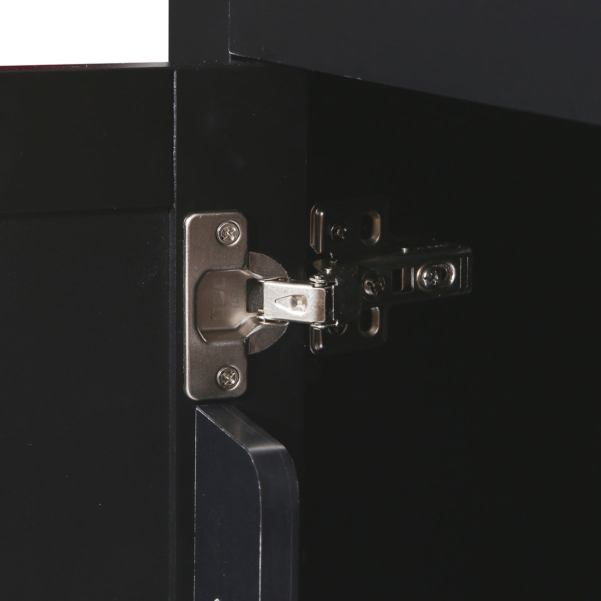 Black Rolling Kitchen Island with Drop-Leaf Top & Storage