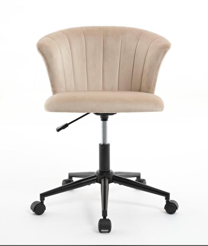 Camel Velvet-Style Swivel Office Chair