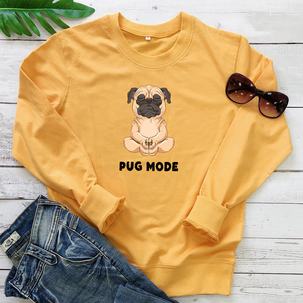 Women's PUG MODE Loose Crewneck Sweatshirt