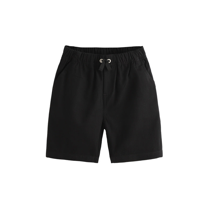Boys' Elastic-Waist Cotton Sports Shorts