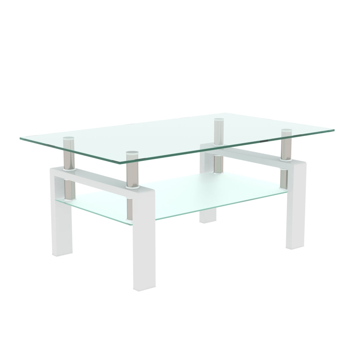 Modern White & Clear Coffee Table