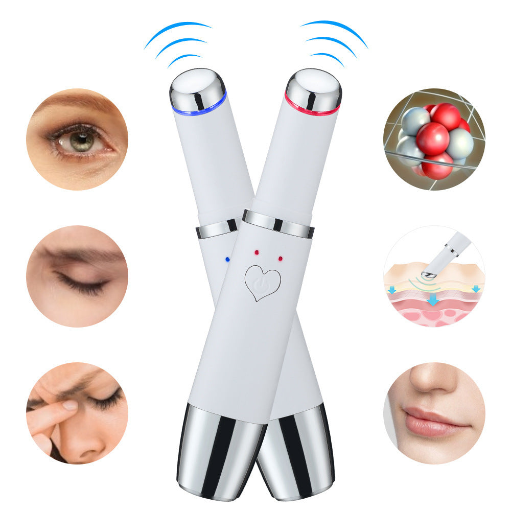 USB Heated Vibrating Eye Massage Wand with Red/Blue Light