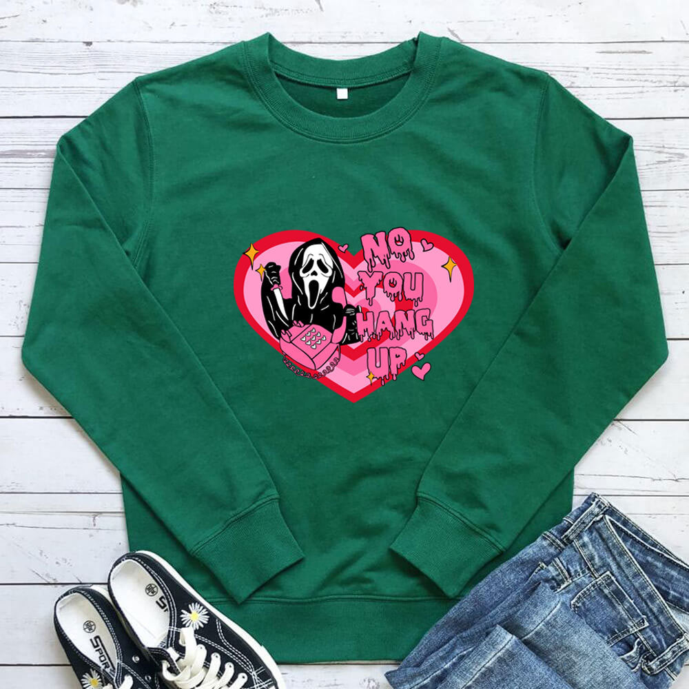 Women's Love-Print Loose Crewneck Sweatshirt