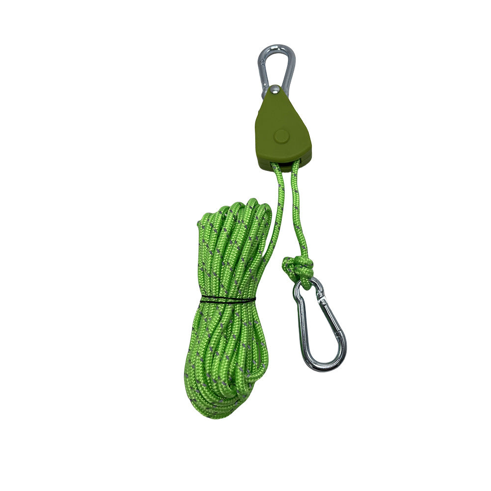 Outdoor camping canopy wind rope tent rope pulley adjuster windproof rope light fixture buckle hanging rope adjustable lifting