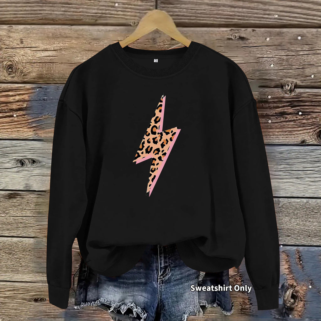 Women's Thick Printed Lantern-Sleeve Sweatshirt