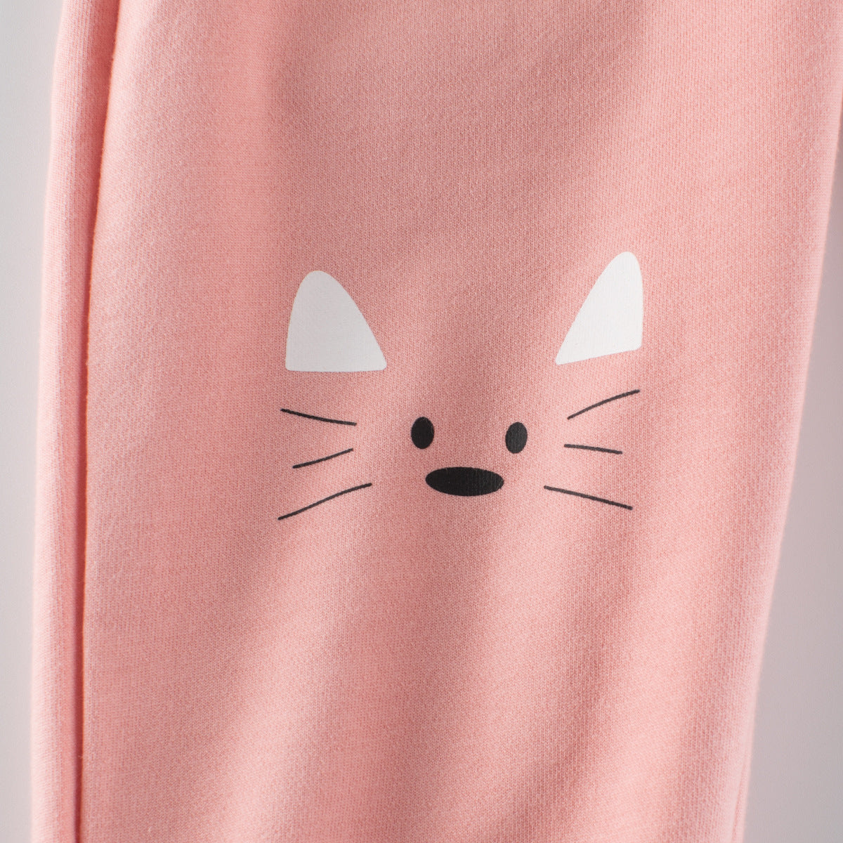 Girls' Pink Cartoon Cotton Jogger Pants