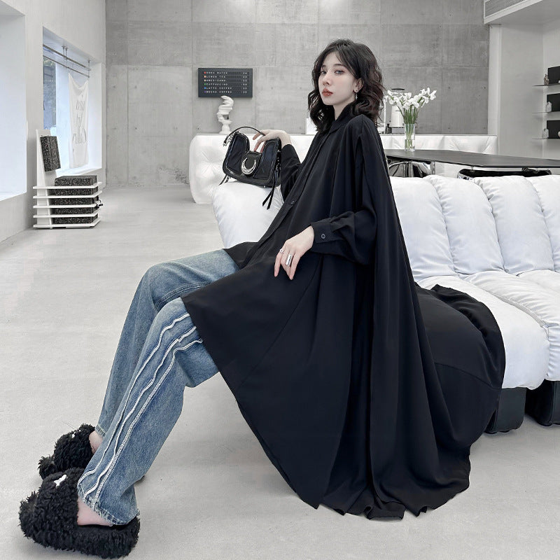 Dark wind bucket canopy shaped shirt skirt women's loose irregular top