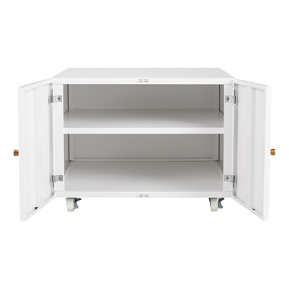 White Mobile Steel Copier Stand Cabinet