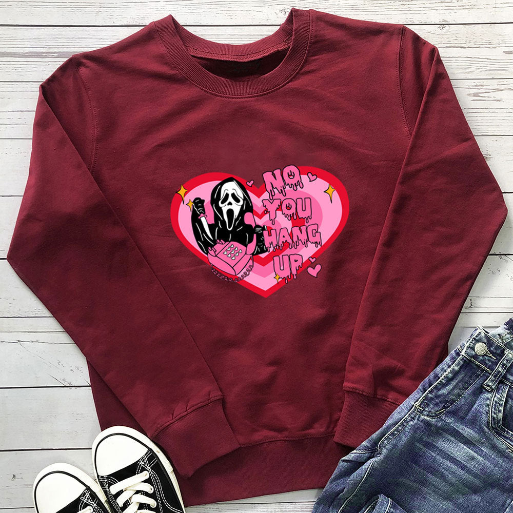 Women's Love-Print Loose Crewneck Sweatshirt
