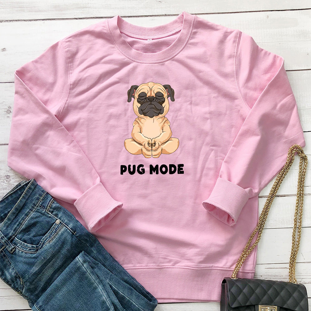 Women's PUG MODE Loose Crewneck Sweatshirt